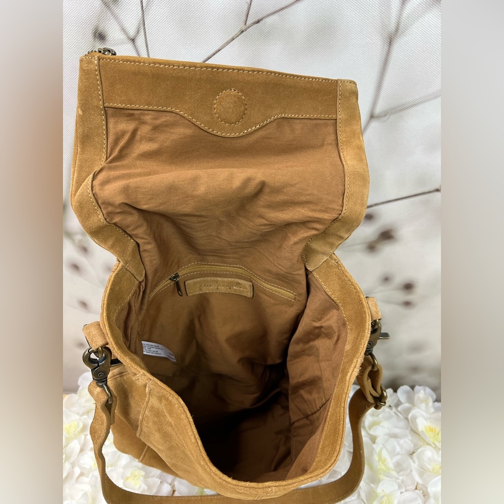 Free People Camilla Convertible Backpack |  Suede Tan Shoulder Bag NEW - Picture 7 of 11